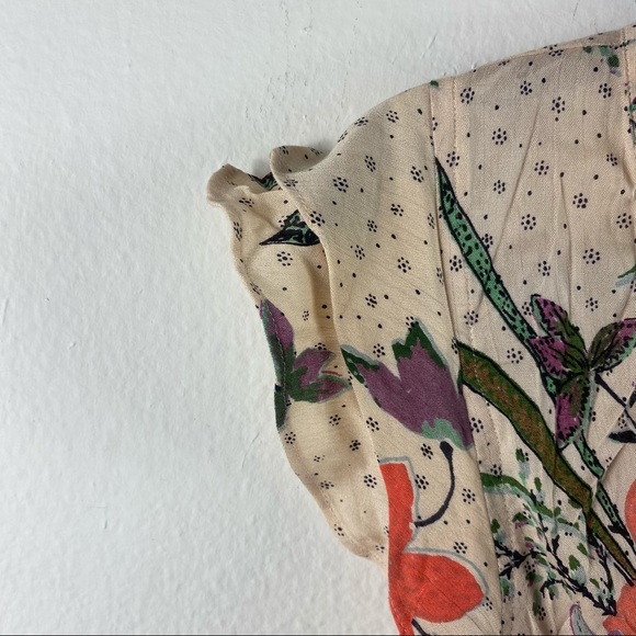 ANGIE V-Neck Flutter Sleeve Ruffle Scarf Hem Dress - Picture 9 of 16